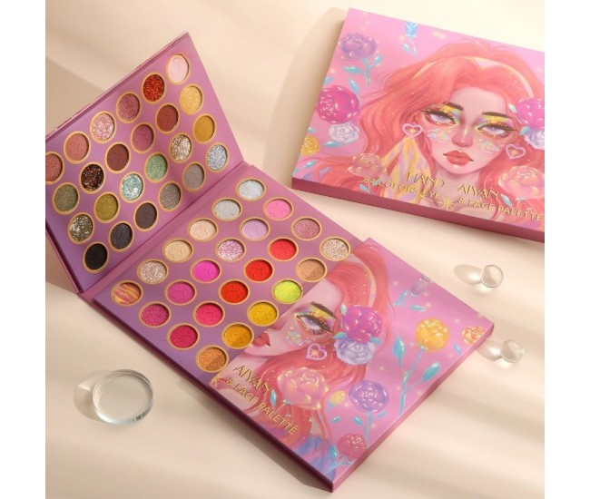 Trusa de machiaj, paleta de farduri cu 84 de culori pigmentate, Flippy