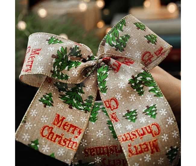 Panglica de Craciun pentru Decor Brad, Flippy, Panglica Decorativa de Craciun pentru Funde, Imprimeu Brazi Merry Christmas, 200 x 6.3 m, Khaki Verde Rosu Panglica de Craciun pentru Decor Brad, Flippy, Panglica Decorativa de Craciun pentru Funde, Imprimeu Brazi Merry Christmas, 200 x 6.3 m, Khaki Verde Rosu