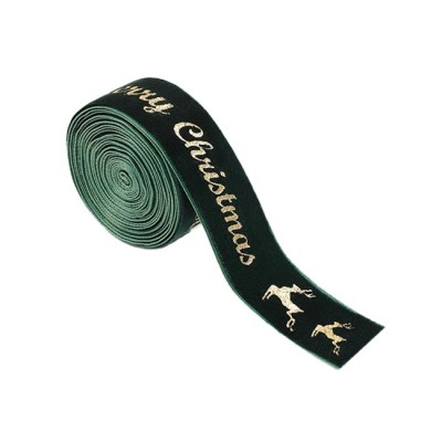 Panglica Decorativa de Craciun, Flippy, Panglica din Panza cu aspec de Catifea, Funda Ornament, Model Merry Christmas si Cerbi Aurii, Decor pentru Brad de Craciun, 200 x 2.5 cm, Verde Panglica Decorativa de Craciun, Flippy, Panglica din Panza cu aspec de Catifea, Funda Ornament, Model Merry Christmas si Cerbi Aurii, Decor pentru Brad de Craciun, 200 x 2.5 cm, Verde