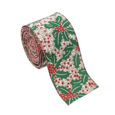 Panglica Decorativa pentru Craciun, Flippy, Ornament pentru Brad de Craciun, Pretreceri, Panglica cu Design Brad de Craciun, 200 x 6.3 cm, Khaki Panglica Decorativa pentru Craciun, Flippy, Ornament pentru Brad de Craciun, Pretreceri, Panglica cu Design Brad de Craciun, 200 x 6.3 cm, Khaki