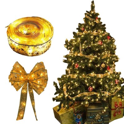 Panglică LED de Crăciun Flippy Aurie, lungime 1 m , 10 LED-uri, Baterii, Alb cald Panglică LED de Crăciun Flippy Aurie, lungime 1 m , 10 LED-uri, Baterii, Alb cald