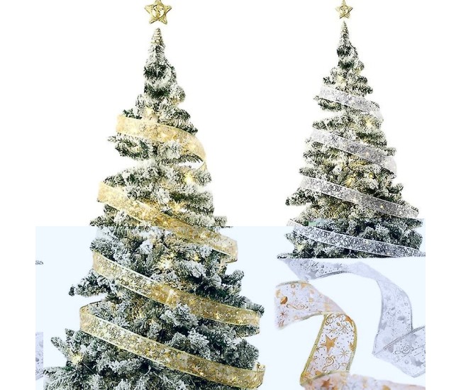 Panglică LED de Crăciun Flippy Aurie, lungime 1 m , 10 LED-uri, Baterii, Alb rece