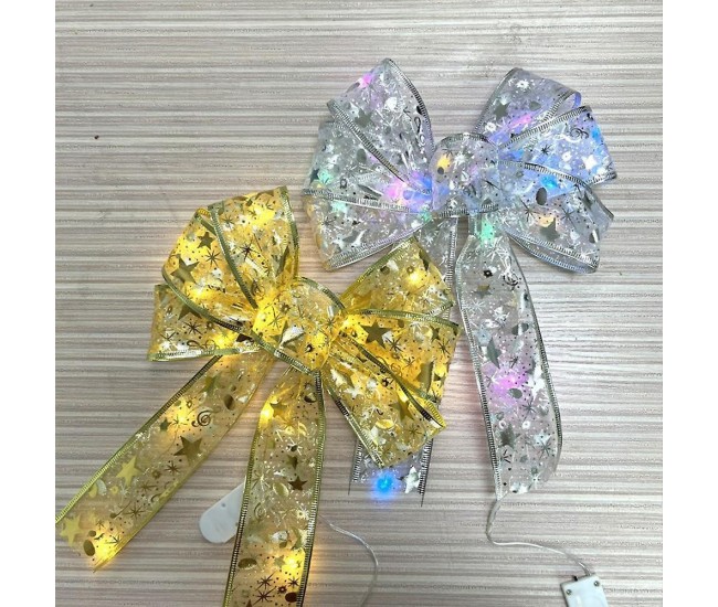 Panglică LED de Crăciun Flippy Aurie, lungime 1 m, 10 LED-uri, Baterii, Multicolor