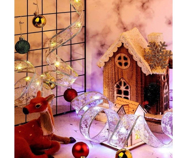 Panglică LED de Crăciun Flippy Aurie, lungime 2 m , 20 LED-uri, Alb rece