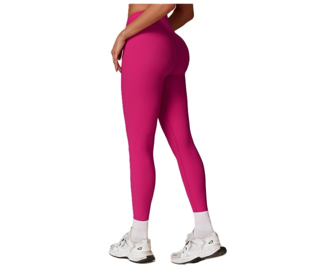 Pantaloni de Fitness/Yoga, Flippy, pentru Femei, Material Elastic, Spandex, Talie Inalta, Roz, Marime S