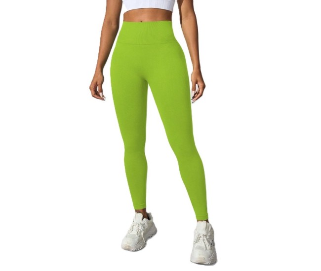 Pantaloni de Fitness/Yoga, Flippy, pentru Femei, Material Elastic, Spandex, Talie Inalta, Verde, Marime M