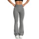 Pantaloni Sport de Dama, Flippy, pentru Yoga, Talie Inalta, Evazati, Tricotati, Gri Deschis, Marime XL