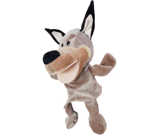 Papusa de Mana pentru Teatru de Papusi, Flippy, din Plus, 25 x 10 x 8 cm, Model Lup, Bej Papusa de Mana pentru Teatru de Papusi, Flippy, din Plus, 25 x 10 x 8 cm, Model Lup, Bej