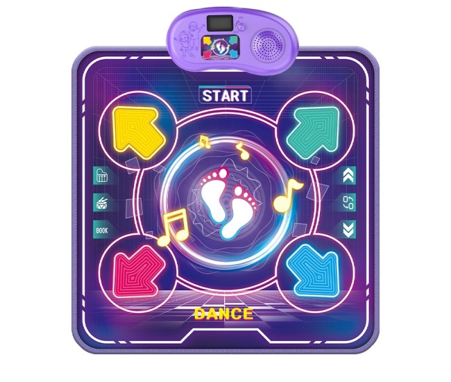 Jucarie Interactiva, Flippy, Covor Muzical de Dans, 4-6 Ani, Bluetooth, 4 Moduri, 90 x 90 cm, Mov Jucarie Interactiva, Flippy, Covor Muzical de Dans, 4-6 Ani, Bluetooth, 4 Moduri, 90 x 90 cm, Mov