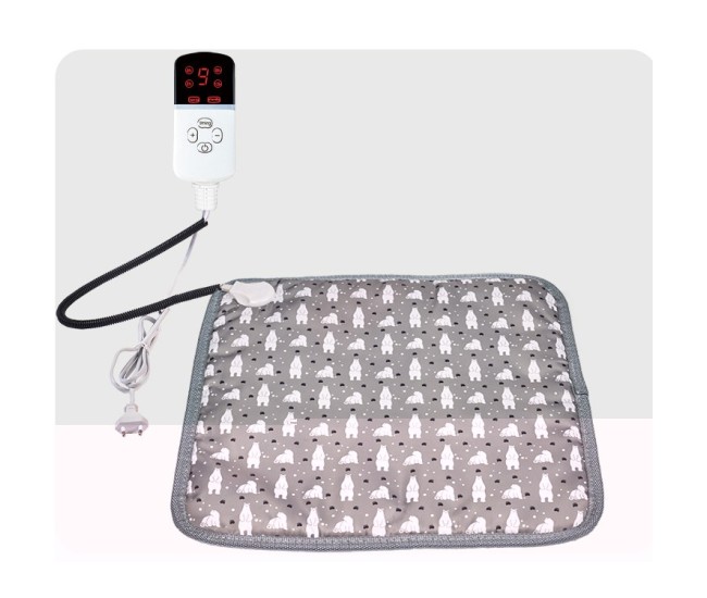 Patura electrica pentru animale de companie cu tub anti-muscatura, perna pentru caini, 45 x 45 cm, 28 W,  9 trepte de reglaj perna pentru pisici, anti-alunecare, gri-When upgrading the full steel pipe to European regulations; Width: 45X45cm