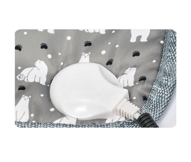 Patura electrica pentru animale de companie, perna pentru caini, 45 x 45 cm, 25W,  2 trepte de reglaj perna pentru pisici, anti-alunecare, Gri