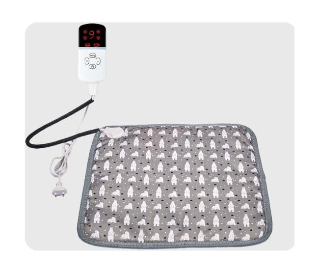 Patura electrica pentru animale de companie, Flippy, perna pentru caini, 45 x 45 cm, 28 W, 3 trepte de reglaj, perna pentru pisici, Anti-Alunecare, Gri