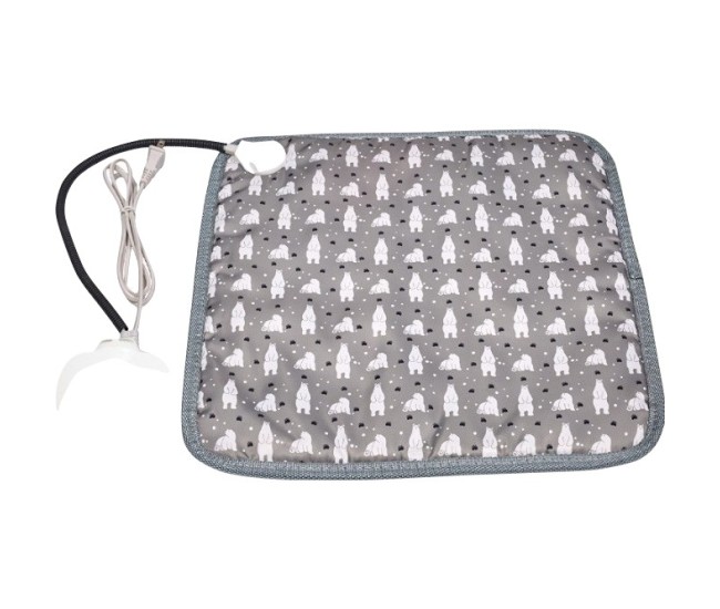 Patura electrica pentru animale de companie, Flippy, perna pentru caini, 45 x 45 cm, 28 W, 3 trepte de reglaj, perna pentru pisici, Anti-Alunecare, Gri