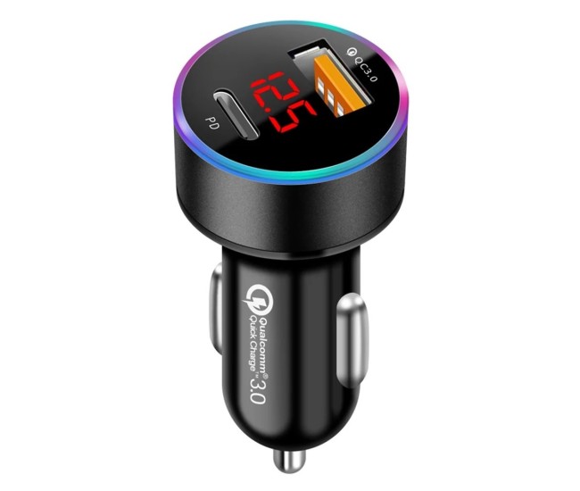 Incarcator Auto 2 in 1, Flippy, Port USB Fast Charge QC3.0 si Type C, PD 20W, Negru Incarcator Auto 2 in 1, Flippy, Port USB Fast Charge QC3.0 si Type C, PD 20W, Negru