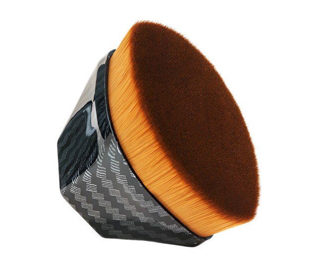 Pensula kabuki plata pentru fond de ten, Flippy, negru 6x3.8x4.2 cm, Cutie Protectie