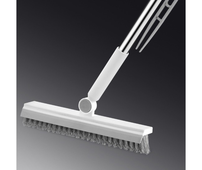 Perie de Curatare pentru Podele si Rosturi, Flippy, Lungime Maner 105 cm, Capat Pivotant 180 Grade, Peri din PP, Otel si Plastic, Cleste pentru Scame si Par Inclus, Alb Perie de Curatare pentru Podele si Rosturi, Flippy, Lungime Maner 105 cm, Capat Pivotant 180 Grade, Peri din PP, Otel si Plastic, Cleste pentru Scame si Par Inclus, Alb
