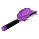 Perie de Par Curbata Ventilata, Flippy, Peri de Mistret + Nylon, Maner Antiderapant, Efect Masaj, Wet & Dry, 24.5 x 6.5 cm, Violet
