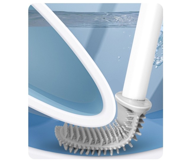 Perie de Toaleta, Flippy, cu Recipient pentru Lichid, perie din TPR, Montare fara Perfoare, 12 x 6.5 x 40 cm, Alb Perie de Toaleta, Flippy, cu Recipient pentru Lichid, perie din TPR, Montare fara Perfoare, 12 x 6.5 x 40 cm, Alb