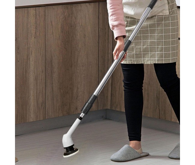 Perie Electrica de Curatare, Flippy, pentru Gresie, Baie, Bucatarie, 25x20x9.5 cm, cu 6 Capete, Maner Extensibil Detasabil 84-127cm, Incarcare USB-Type C, Rotire 360 de Grade, 3000 mAh, Culoare: Alb Perie Electrica de Curatare, Flippy, pentru Gresie, Baie, Bucatarie, 25x20x9.5 cm, cu 6 Capete, Maner Extensibil Detasabil 84-127cm, Incarcare USB-Type C, Rotire 360 de Grade, 3000 mAh, Culoare: Alb