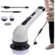 Perie Electrica de Curatare, Flippy, pentru Gresie, Baie, Bucatarie, 25x20x9.5 cm, cu 6 Capete, Maner Extensibil Detasabil 84-127cm, Incarcare USB-Type C, Rotire 360 de Grade, 3000 mAh, Culoare: Alb Perie Electrica de Curatare, Flippy, pentru Gresie, Baie, Bucatarie, 25x20x9.5 cm, cu 6 Capete, Maner Extensibil Detasabil 84-127cm, Incarcare USB-Type C, Rotire 360 de Grade, 3000 mAh, Culoare: Alb