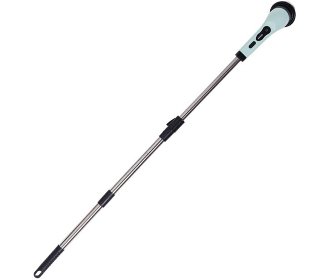 Perie Electrica de Curatare, Flippy, pentru Gresie, Baie, Bucatarie, 25x20x9.5 cm, cu 6 Capete, Maner Extensibil Detasabil 84-127cm, Incarcare USB-Type C, Rotire 360 de Grade, 3000 mAh, Culoare: Verde