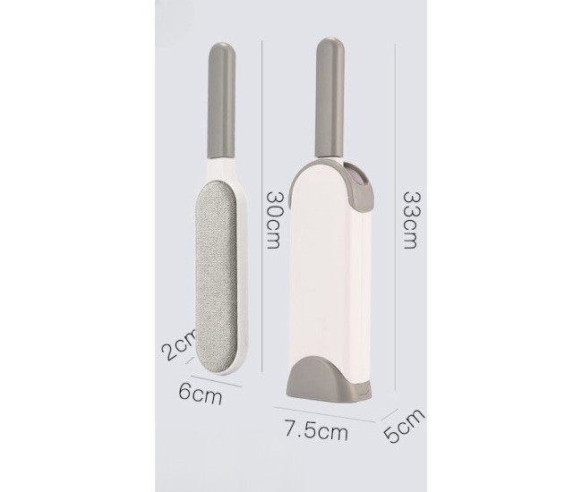 Perie Electrostatica, Flippy, Pentru Curatarea Parului de pe Haine si Tapiterii, 2 Fete, Autocuratare, 33 x 7.5 cm, Gri