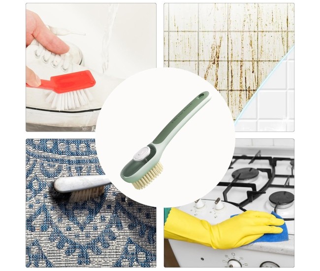 Perie Multifunctionala 2 in 1, Flippy, Perie Densa/Perie din Piele de Caprioara, cu Recipient Lichid, Maner Lung, 20.1x 4.3 x 5 cm, Verde Perie Multifunctionala 2 in 1, Flippy, Perie Densa/Perie din Piele de Caprioara, cu Recipient Lichid, Maner Lung, 20.1x 4.3 x 5 cm, Verde