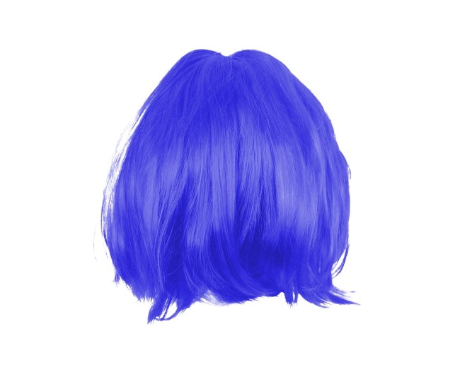 Peruca Cosplay, Flippy, Tunsoare Bob cu Breton, pentru Carnaval, Halloween, Petreceri Tematice, din PET, Marime Universala, Albastru