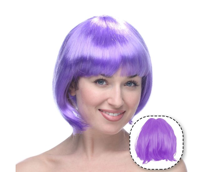 Peruca Cosplay, Flippy, Tunsoare Bob cu Breton, pentru Carnaval, Halloween, Petreceri Tematice, din PET, Marime Universala, Mov Peruca Cosplay, Flippy, Tunsoare Bob cu Breton, pentru Carnaval, Halloween, Petreceri Tematice, din PET, Marime Universala, Mov