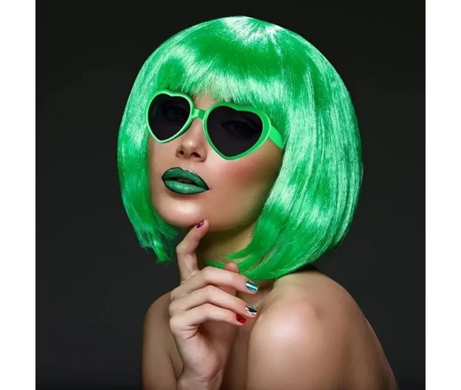 Peruca Cosplay, Flippy, Tunsoare Bob cu Breton, pentru Carnaval, Halloween, Petreceri Tematice, din PET, Marime Universala, Verde Peruca Cosplay, Flippy, Tunsoare Bob cu Breton, pentru Carnaval, Halloween, Petreceri Tematice, din PET, Marime Universala, Verde