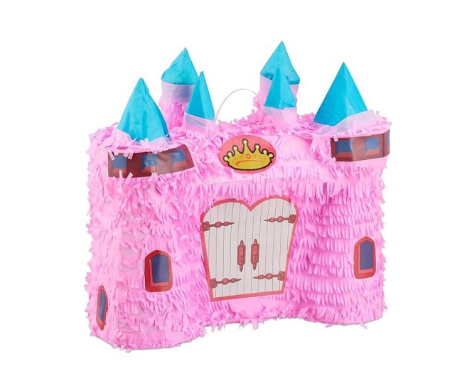 Pinata Castel Printesa pentru Petrecere, Flippy, din Hartie Creponata si Carton, Pinata pentru Petreceri, 40 x 37 x 15 cm, Roz deschis Pinata Castel Printesa pentru Petrecere, Flippy, din Hartie Creponata si Carton, Pinata pentru Petreceri, 40 x 37 x 15 cm, Roz deschis