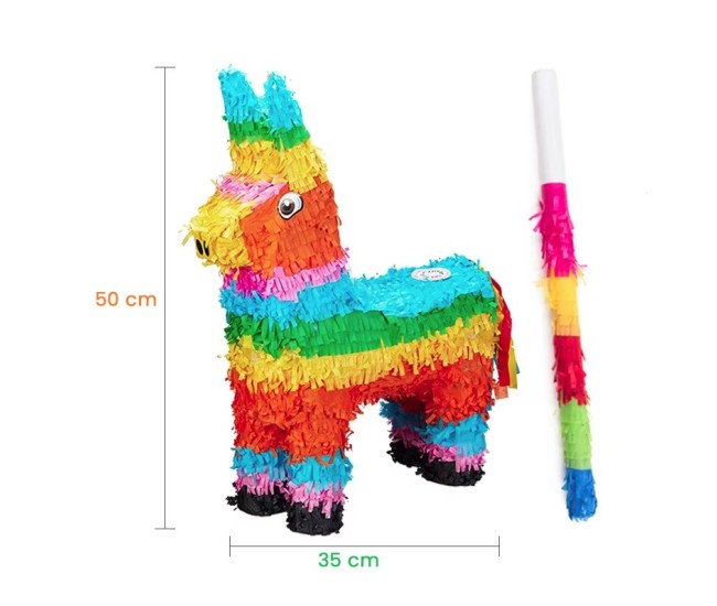 Pinata Magarus pentru Petrecere, Flippy, Pinata din Hartie si Carton, Pinata pentru Copii, 50 x 35 x 10 cm, Multicolor