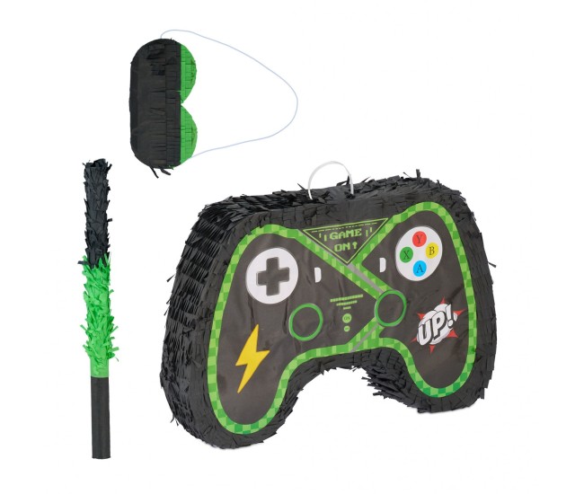 Pinata Controler Gamepad pentru Petrecere, Flippy, din Hartie si Carton, Pinata pentru Petreceri, 42 x 28 x 8 cm, Negru