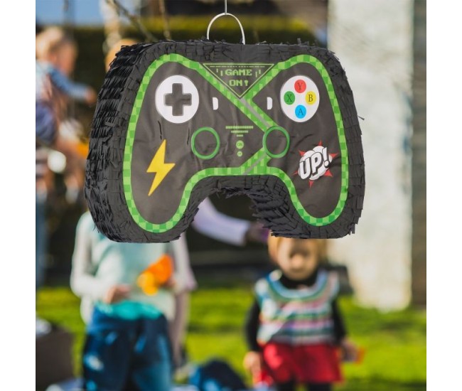 Pinata Controler Gamepad pentru Petrecere, Flippy, din Hartie si Carton, Pinata pentru Petreceri, 42 x 28 x 8 cm, Negru