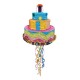 Pinata Tort Aniversar / Birthday Cake pentru Petrecere, Flippy, din Hartie si Carton, Pinata pentru Petreceri, 32 x 28 x 28 cm, Multicolor