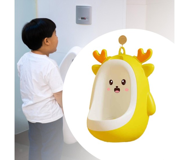 Pisoar pentru Baieti, Flippy, 0-8 Ani, in Forma de Cerb, Perie Inclusa, Montare pe Perete, Carlig Autoadeziv Inclus, 29.8 x 23.8 cm, Galben Pisoar pentru Baieti, Flippy, 0-8 Ani, in Forma de Cerb, Perie Inclusa, Montare pe Perete, Carlig Autoadeziv Inclus, 29.8 x 23.8 cm, Galben