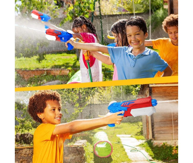Pistol cu Apa pentru Copii, Rezervor, Pentru Piscina/Plaja, Flippy, 6ani+, Albastru deschis/Rosu, 300ML Pistol cu Apa pentru Copii, Rezervor, Pentru Piscina/Plaja, Flippy, 6ani+, Albastru deschis/Rosu, 300ML