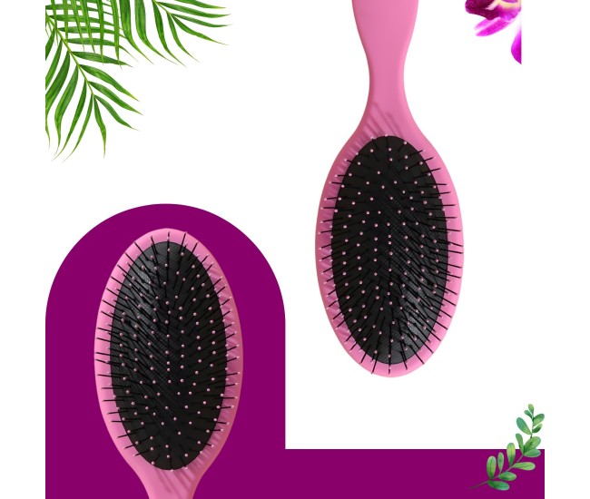 Pieptene cu Perna de Aer pentru Par, Flippy, Plastic ABS+Nylon, 22x7 cm, Roz