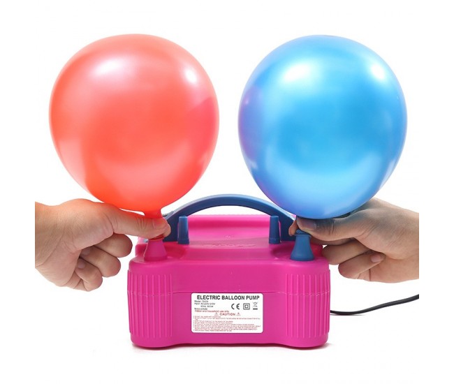 Pompa Electrica Pentru Umflat Baloane, 600 W, Roz cu albastru, Pompa Electrica Pentru Umflat Baloane, 600 W, Roz cu albastru,
