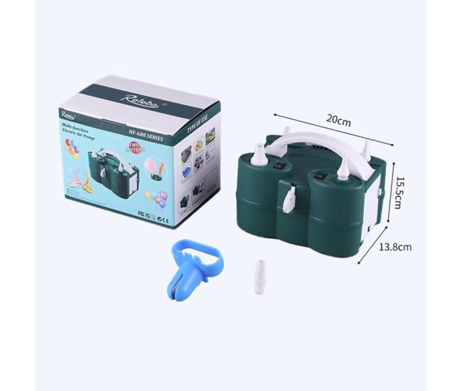 Pompa Electrica de Umflat Baloane, Flippy, cu Doua Iesiri, 220V, Putere 600W, Accesorii petrecere, Verde