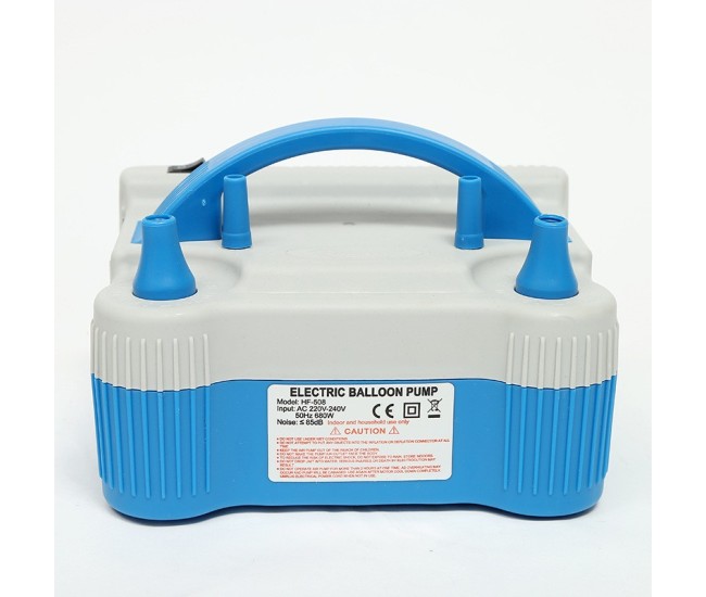 Pompa Electrica de Umflat Baloane, Flippy, cu Doua Iesiri, 220V, Putere 680W, Accesorii petrecere, Albastru-Gri