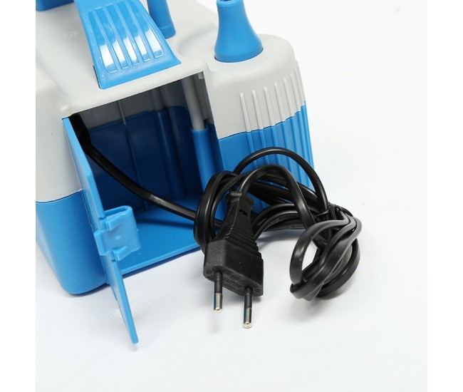 Pompa Electrica de Umflat Baloane, Flippy, cu Doua Iesiri, 220V, Putere 700W, Accesorii petrecere, Albastru-Gri