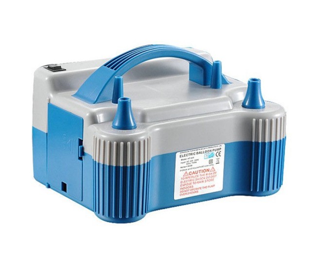 Pompa Electrica de Umflat Baloane, Flippy, cu Doua Iesiri, 220V, Putere 700W, Accesorii petrecere, Albastru-Gri