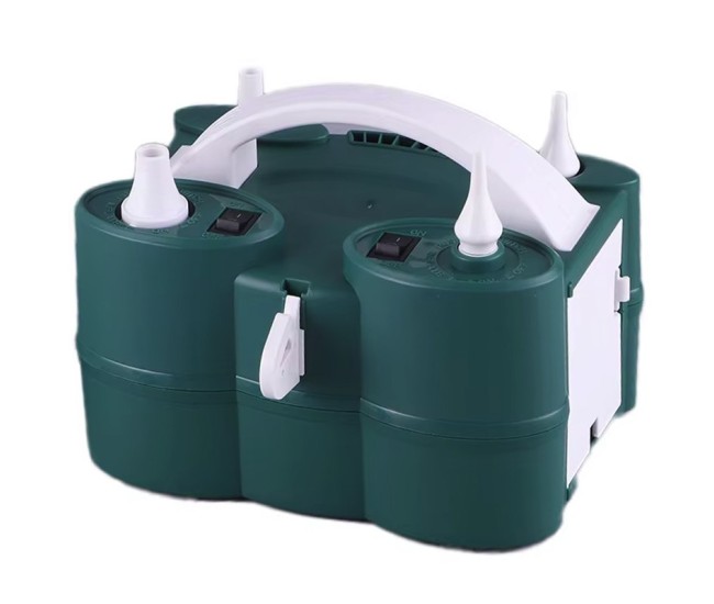 Pompa Electrica de Umflat Baloane, Flippy, cu Doua Iesiri, Accesorii Incluse, 220V, Putere 600W, Accesorii petrecere, Verde