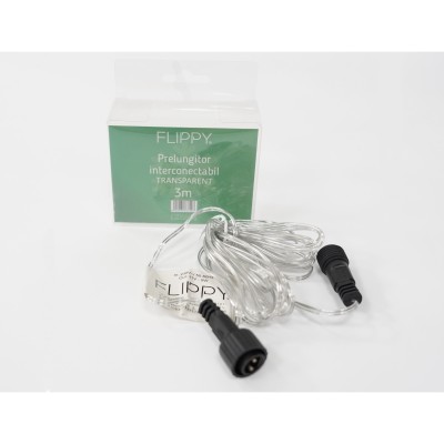 Prelungitor Instalatie Luminoasa, Flippy, 3 m, Voltaj Mic, Fir Transparent Prelungitor Instalatie Luminoasa, Flippy, 3 m, Voltaj Mic, Fir Transparent