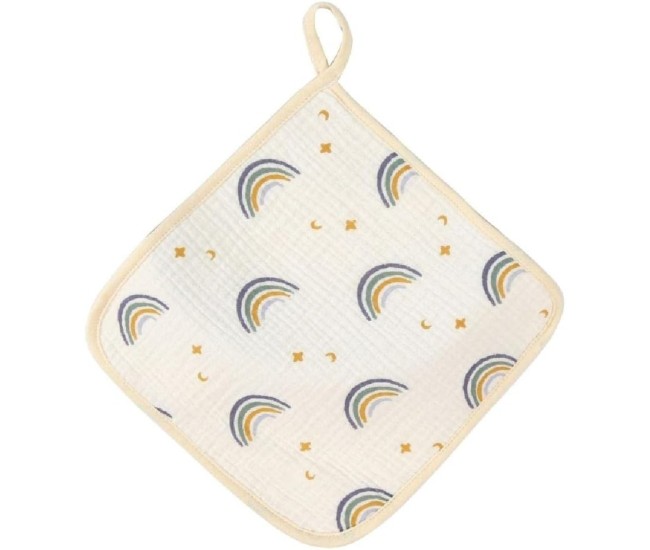 Prosop Absorbant, Flippy, din Bumbac, 25 x 25 cm, Model Curcubeu, cu Agatatoare, Bej Prosop Absorbant, Flippy, din Bumbac, 25 x 25 cm, Model Curcubeu, cu Agatatoare, Bej