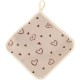 Prosop Absorbant, Flippy, din Bumbac, 25 x 25 cm, Model Inimioare, cu Agatatoare, Bej