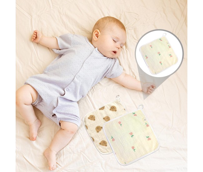 Prosop Absorbant, Flippy, din Bumbac, 25 x 25 cm, Model Stelute, cu Agatatoare, Bej