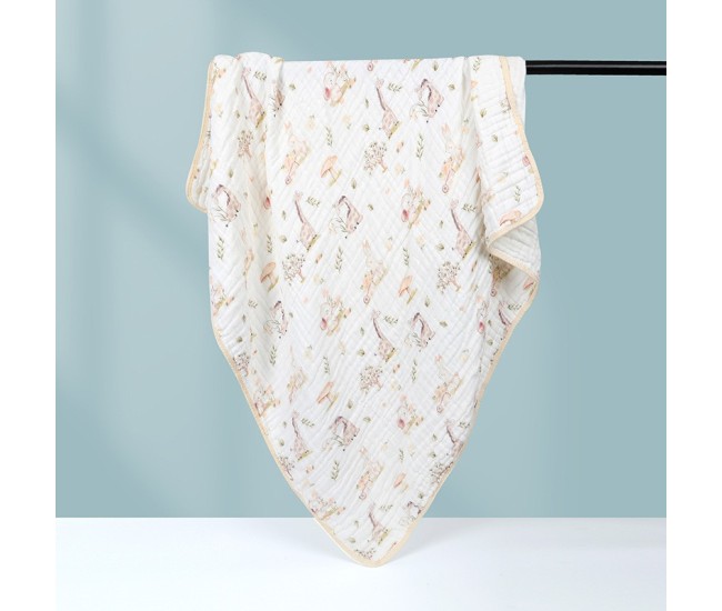 Prosop de baie din bumbac si tifon pentru Bebelusi, Flippy, cu Sase Straturi, pentru Copii, 110x110 cm, Model Girafe, Bej Galben Prosop de baie din bumbac si tifon pentru Bebelusi, Flippy, cu Sase Straturi, pentru Copii, 110x110 cm, Model Girafe, Bej Galben