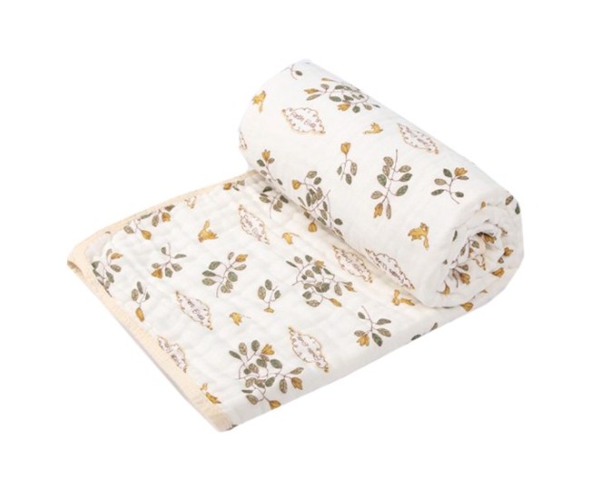 Prosop de baie din bumbac si tifon pentru Bebelusi, Flippy, cu Sase Straturi, pentru Copii, 110x110 cm, Model Frunze, Bej Galben Prosop de baie din bumbac si tifon pentru Bebelusi, Flippy, cu Sase Straturi, pentru Copii, 110x110 cm, Model Frunze, Bej Galben